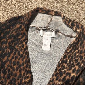 Chico's long lightweight animal print open-front cardigan (their size 3) - EUC!